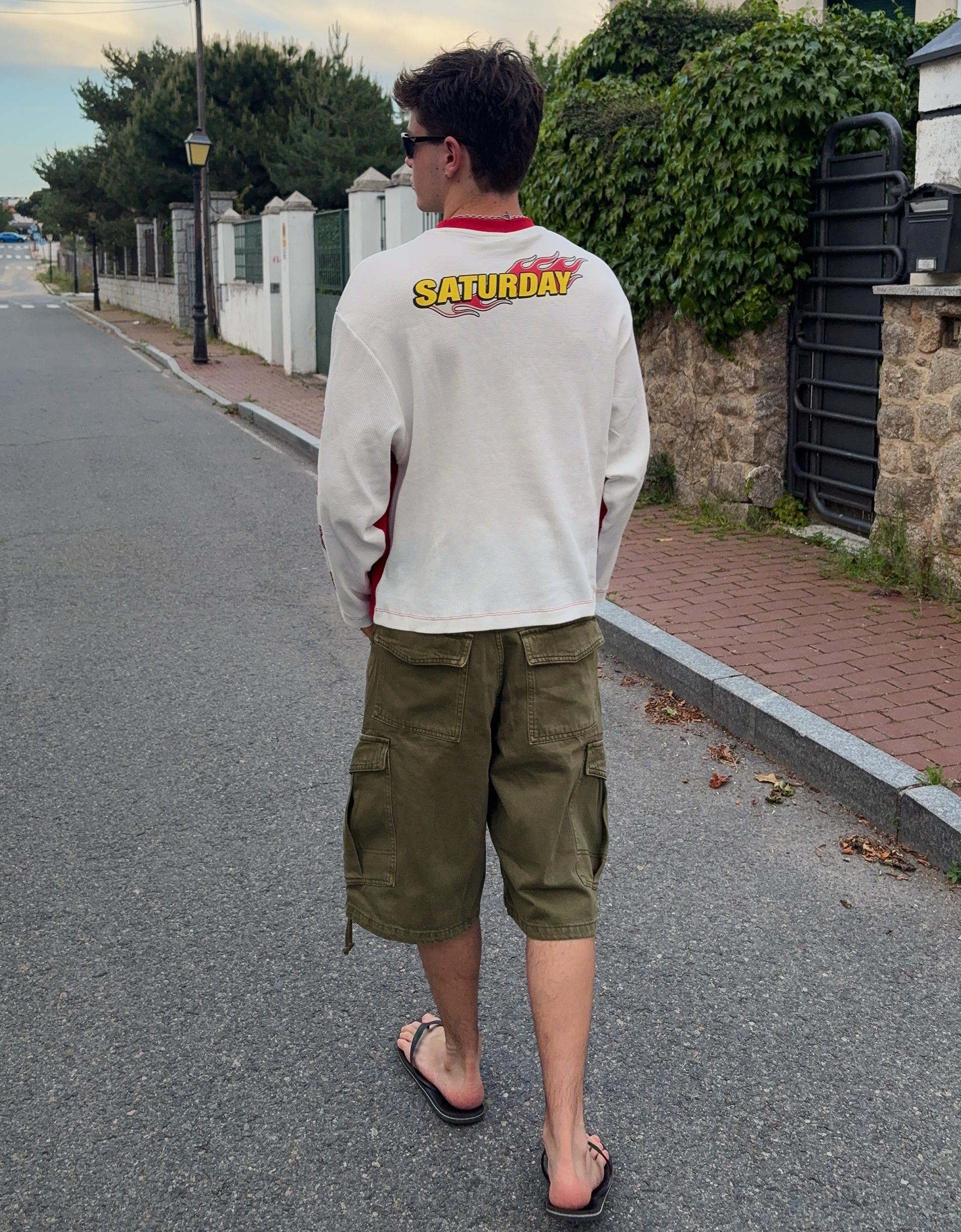 T-shirt manches longues gaufré racing