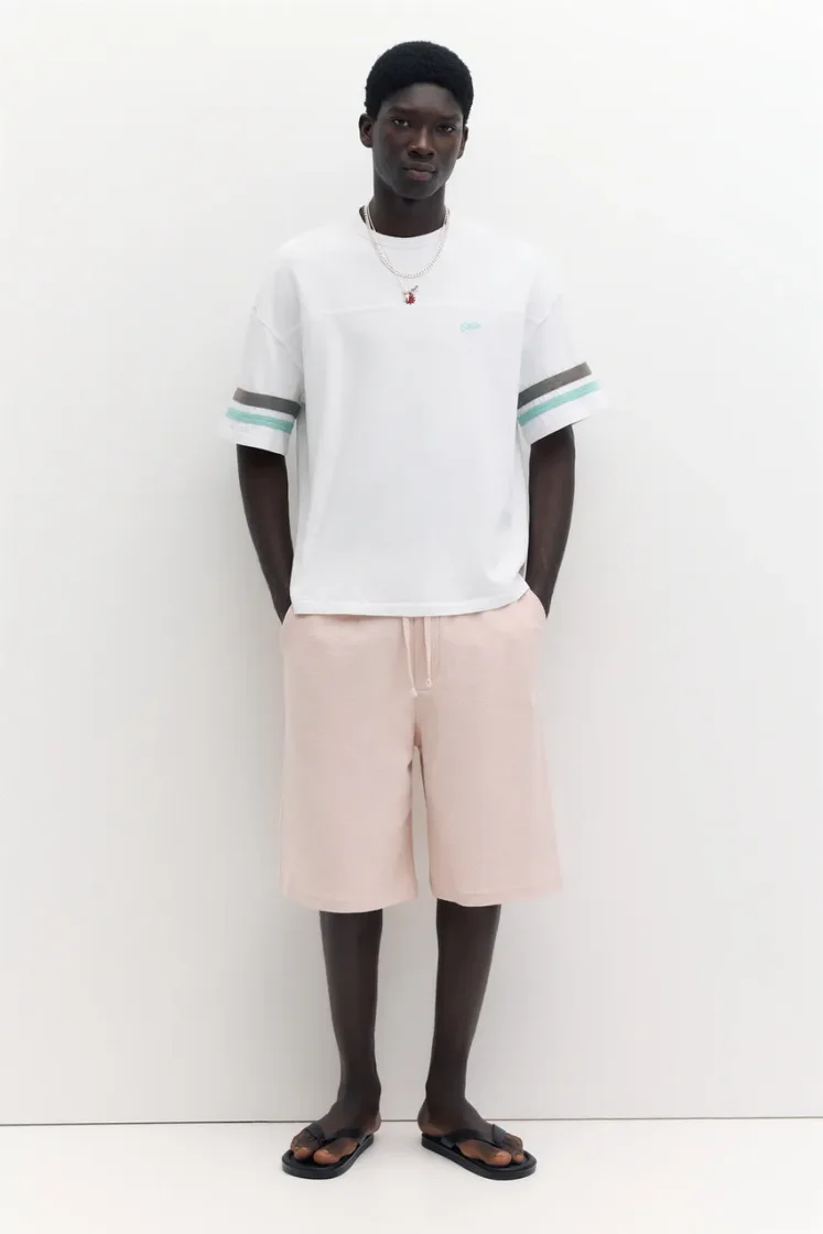 Pull&Bear STWD Striped T-Shirt — Off White