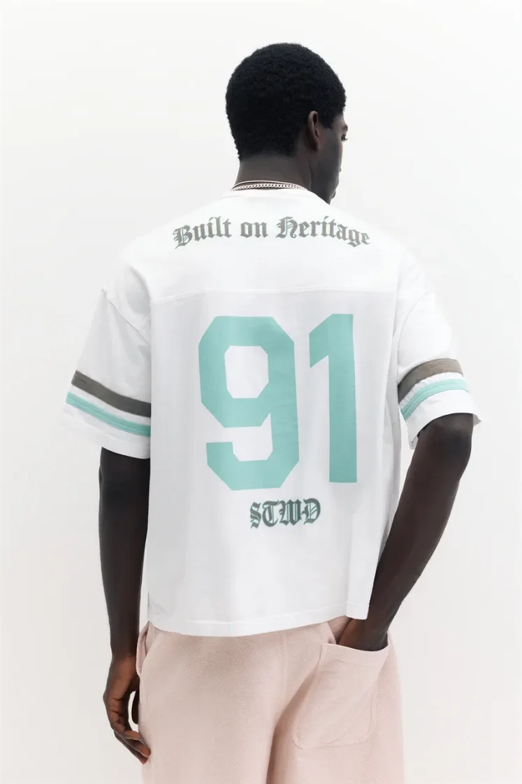 Pull&Bear STWD Striped T-Shirt — Off White