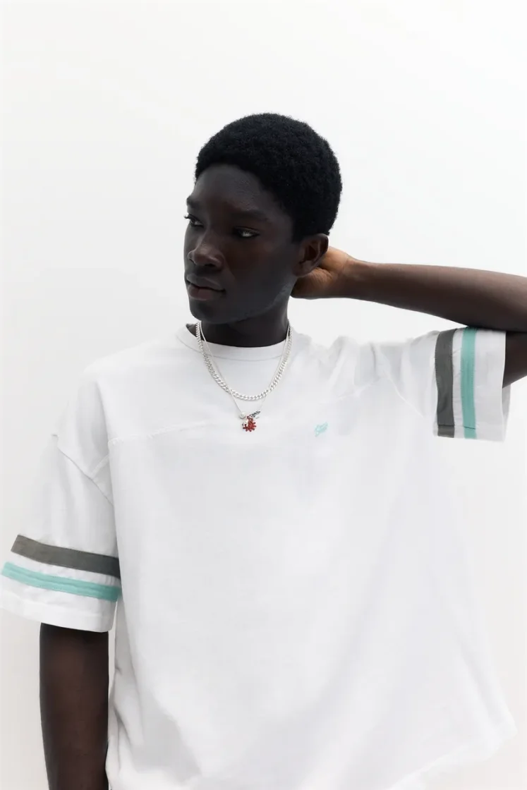 Pull&Bear STWD Striped T-Shirt — Off White