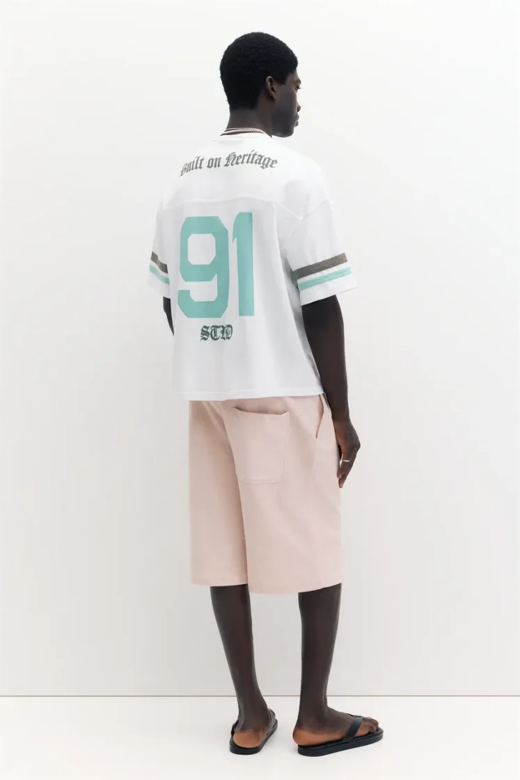 Pull&Bear STWD Striped T-Shirt — Off White