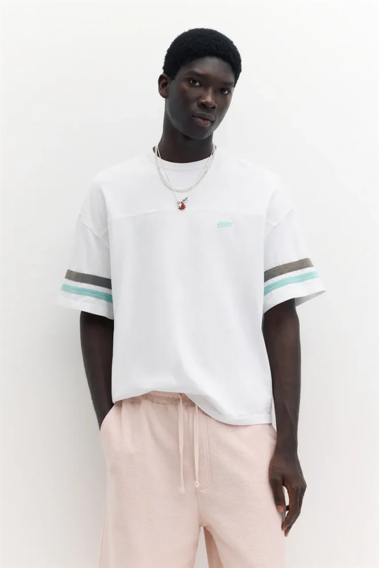 Pull&Bear STWD Striped T-Shirt — Off White