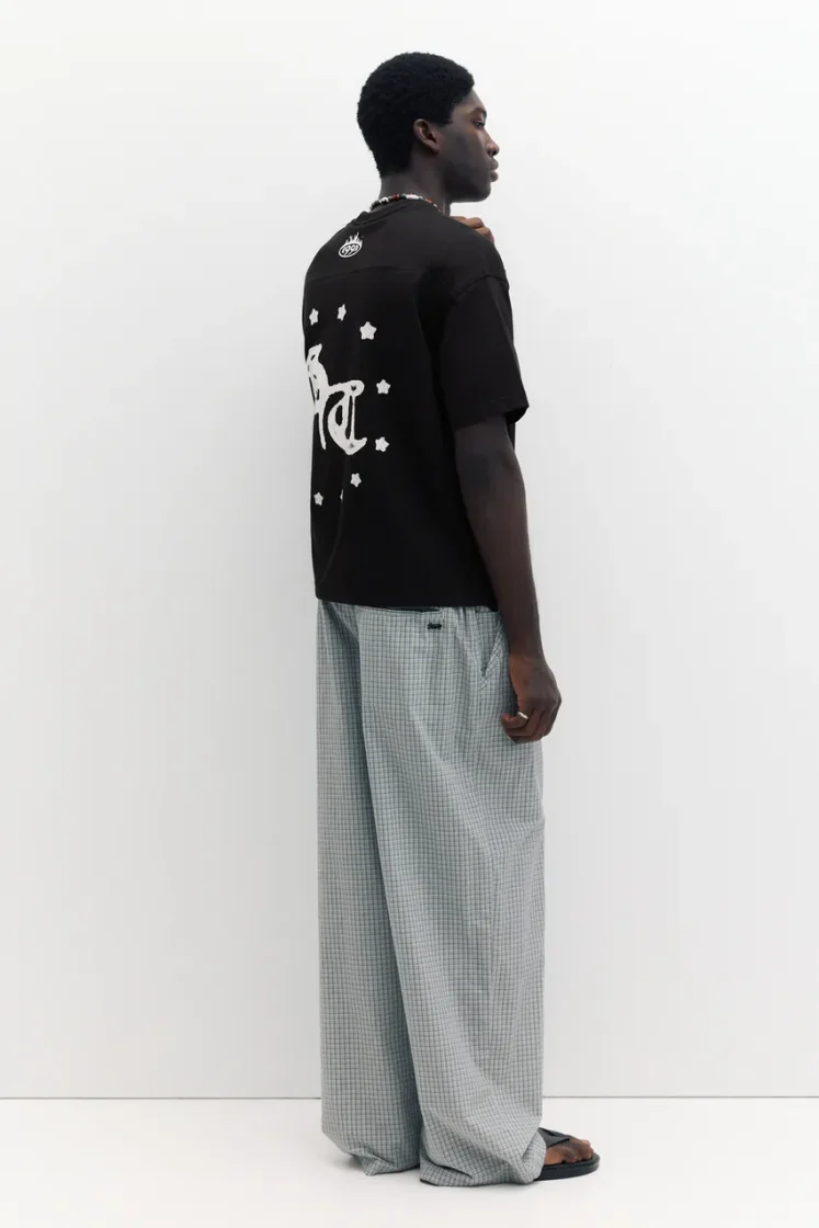 Pull&Bear STWD V-Neck T-Shirt — Black