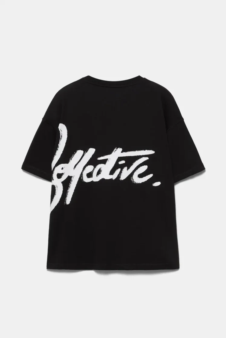 Pull&Bear T-shirt STWD graffiti — Black