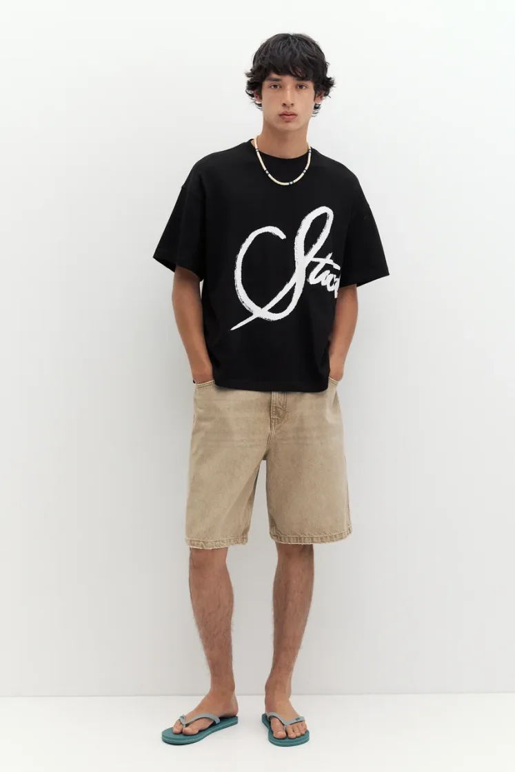 Pull&Bear T-shirt STWD graffiti — Black