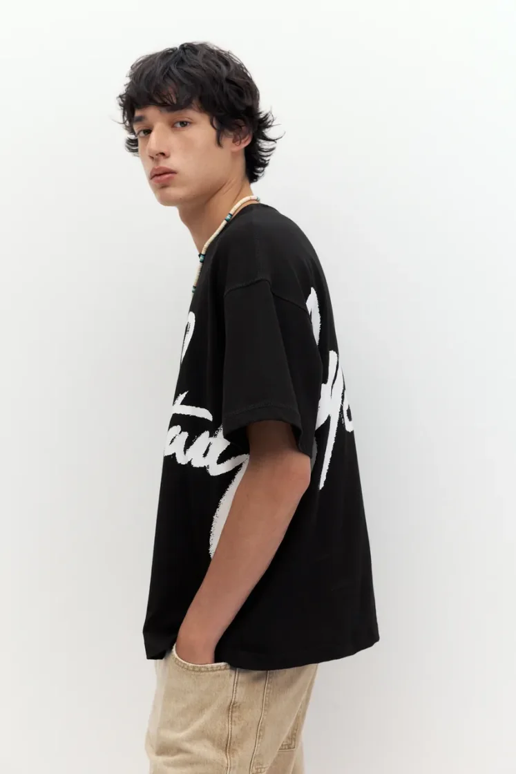Pull&Bear T-shirt STWD graffiti — Black