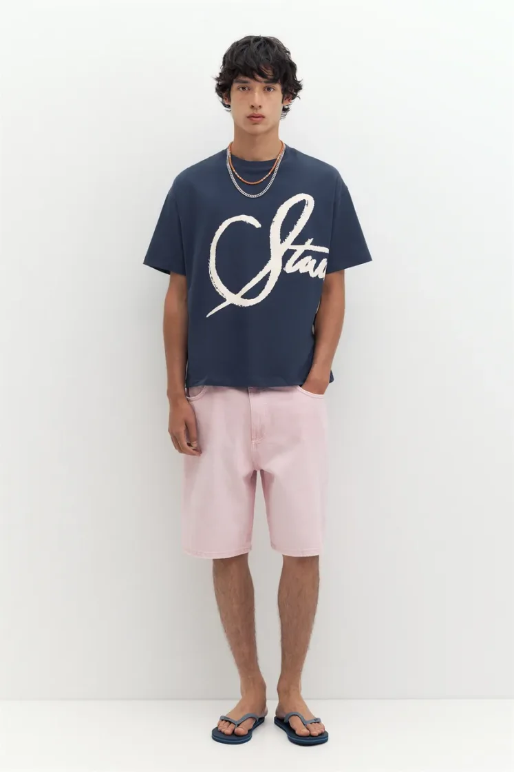 Pull&Bear T-shirt STWD graffiti — Blue