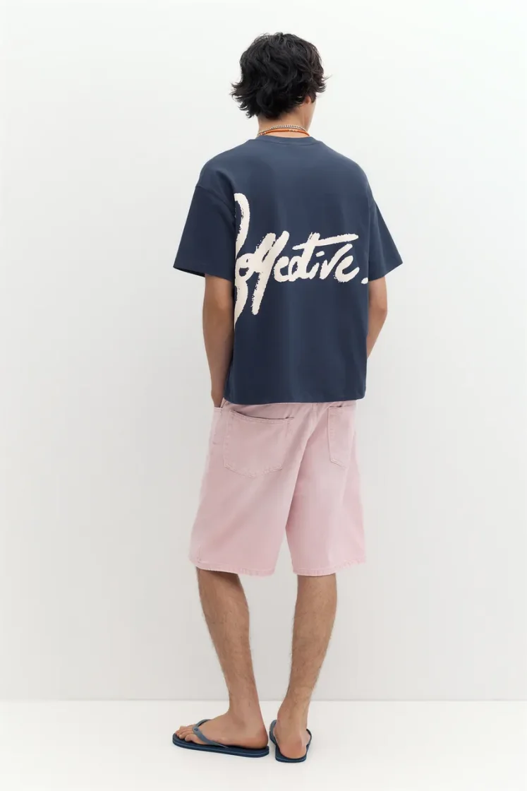 Pull&Bear T-shirt STWD graffiti — Blue