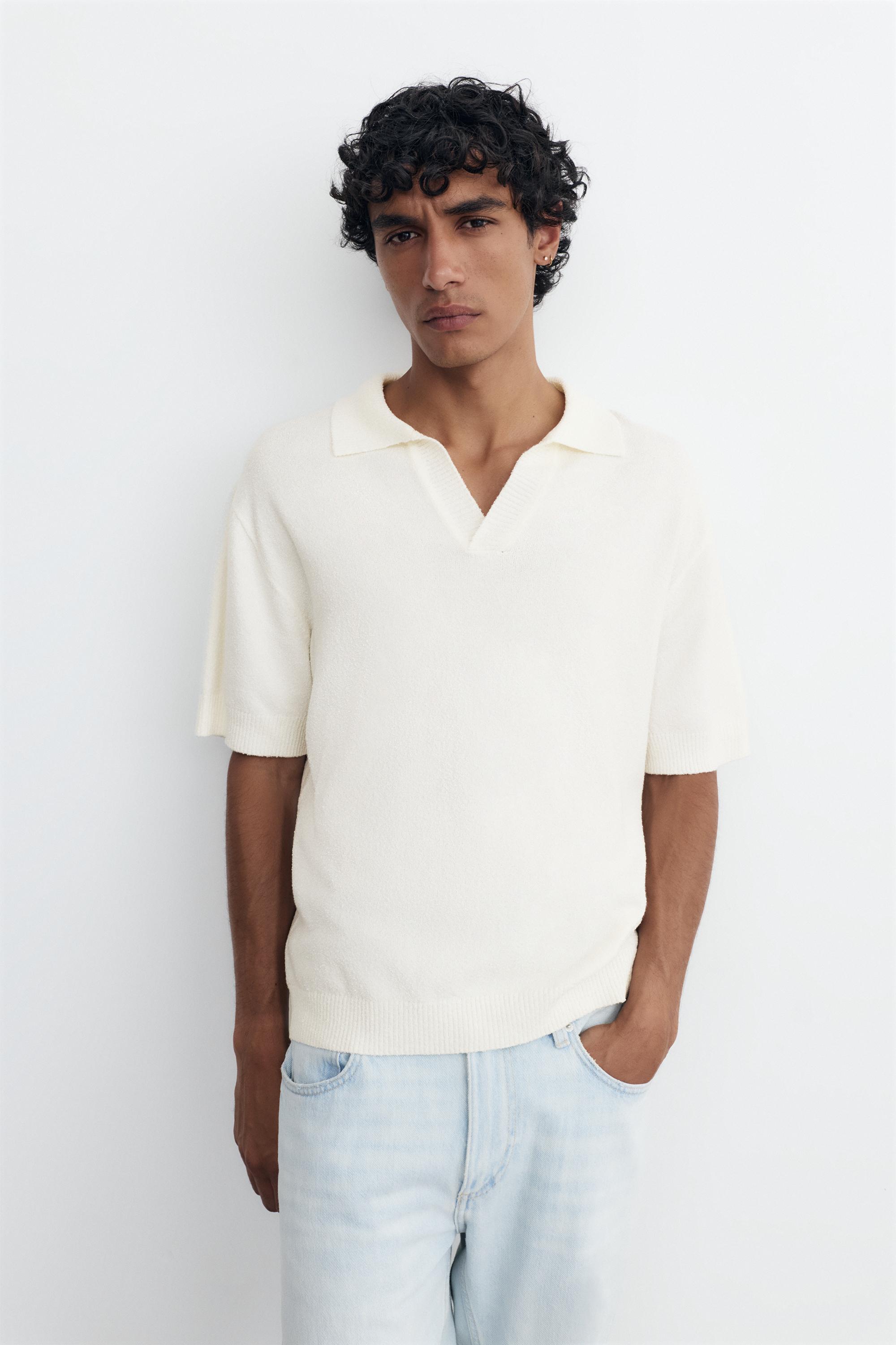 Poloshirt mit Frottee-Textur
