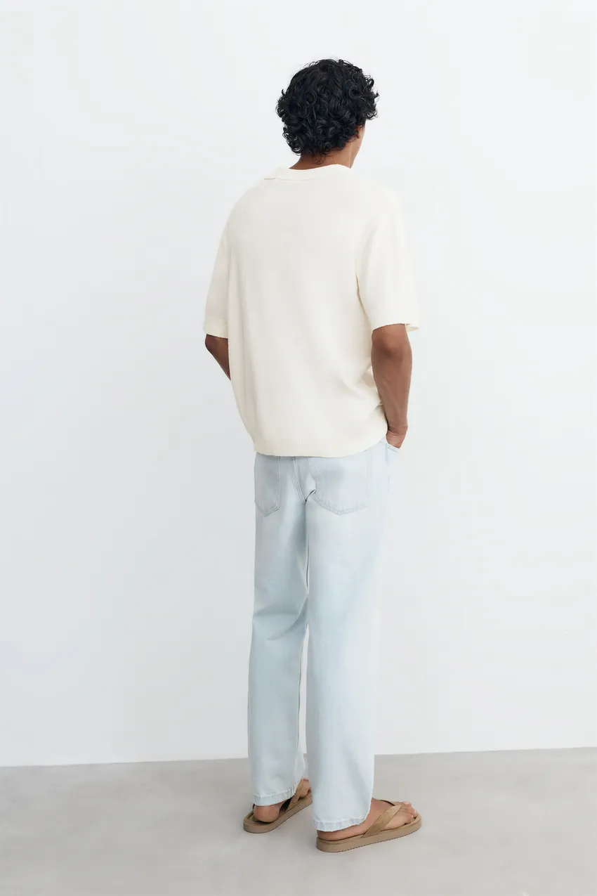 Poloshirt mit Frottee-Textur