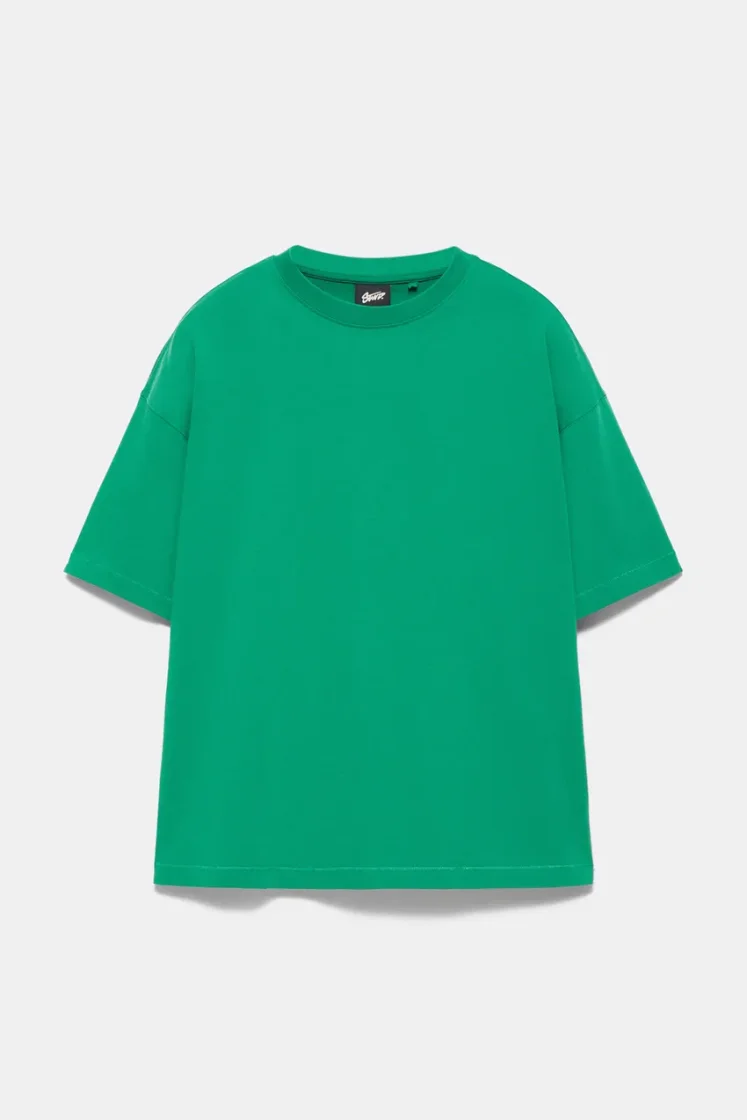 Pull&Bear STWD Stars Oversized Tee — Green