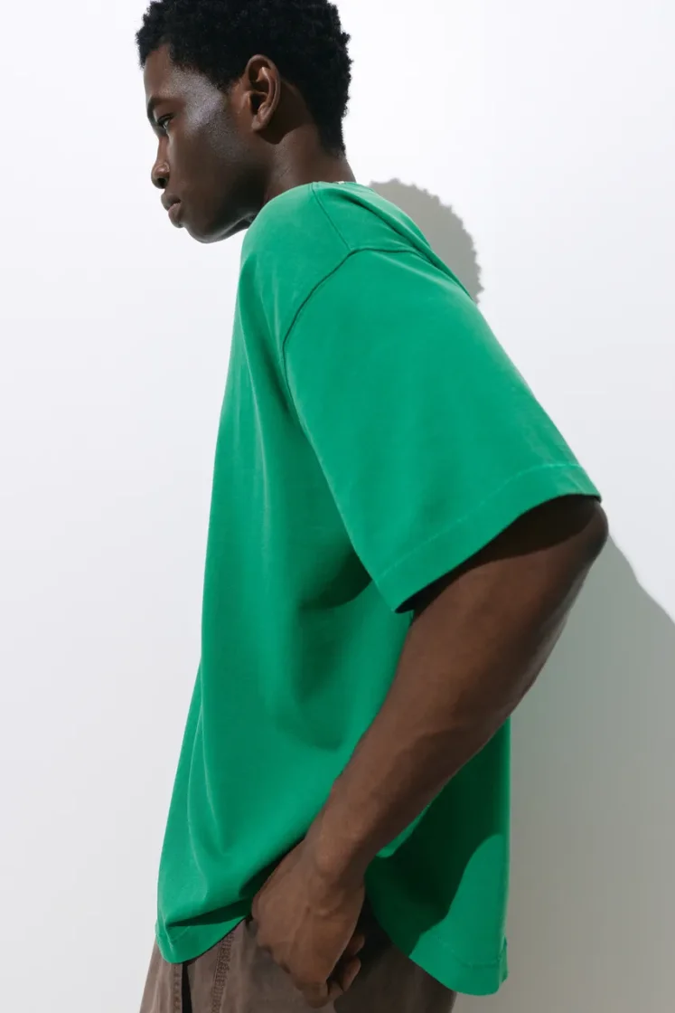 Pull&Bear STWD Stars Oversized Tee — Green