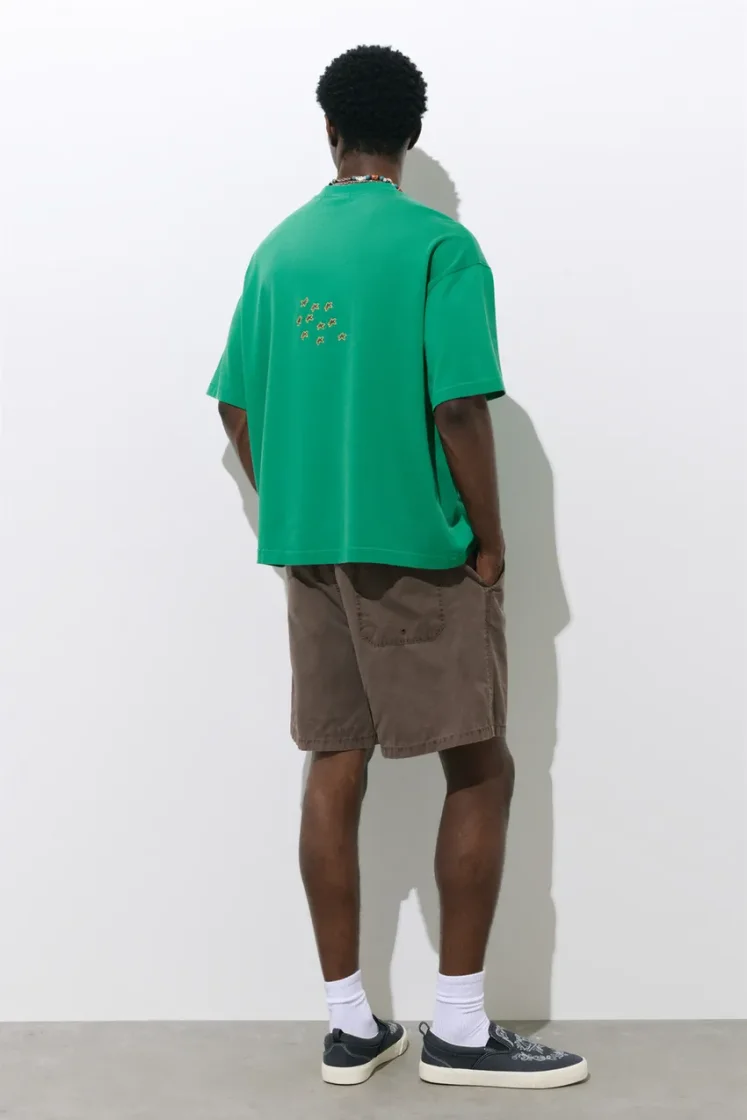 Pull&Bear STWD Stars Oversized Tee — Green