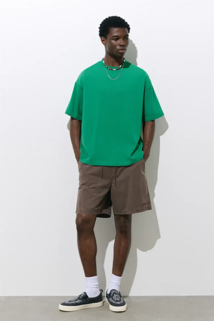Pull&Bear STWD Stars Oversized Tee — Green