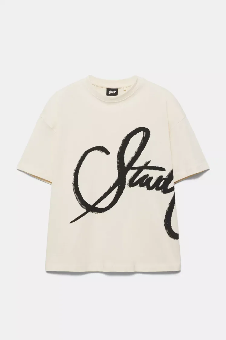 Pull&Bear T-shirt STWD graffiti — Ivory