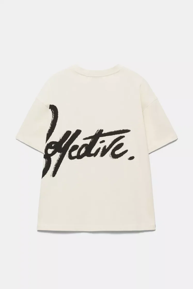 Pull&Bear T-shirt STWD graffiti — Ivory