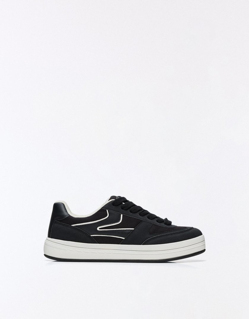 Bershka Chunky Street Trainers — BLACK