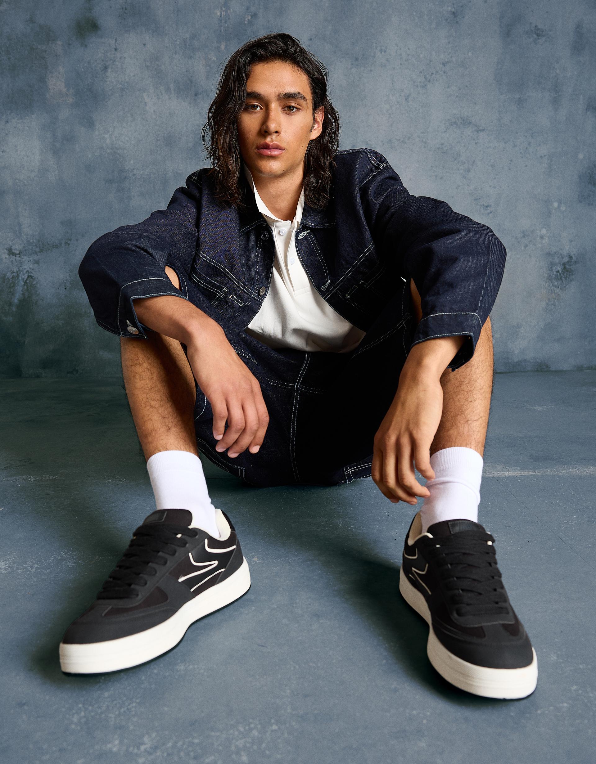Bershka Chunky Street Trainers — BLACK