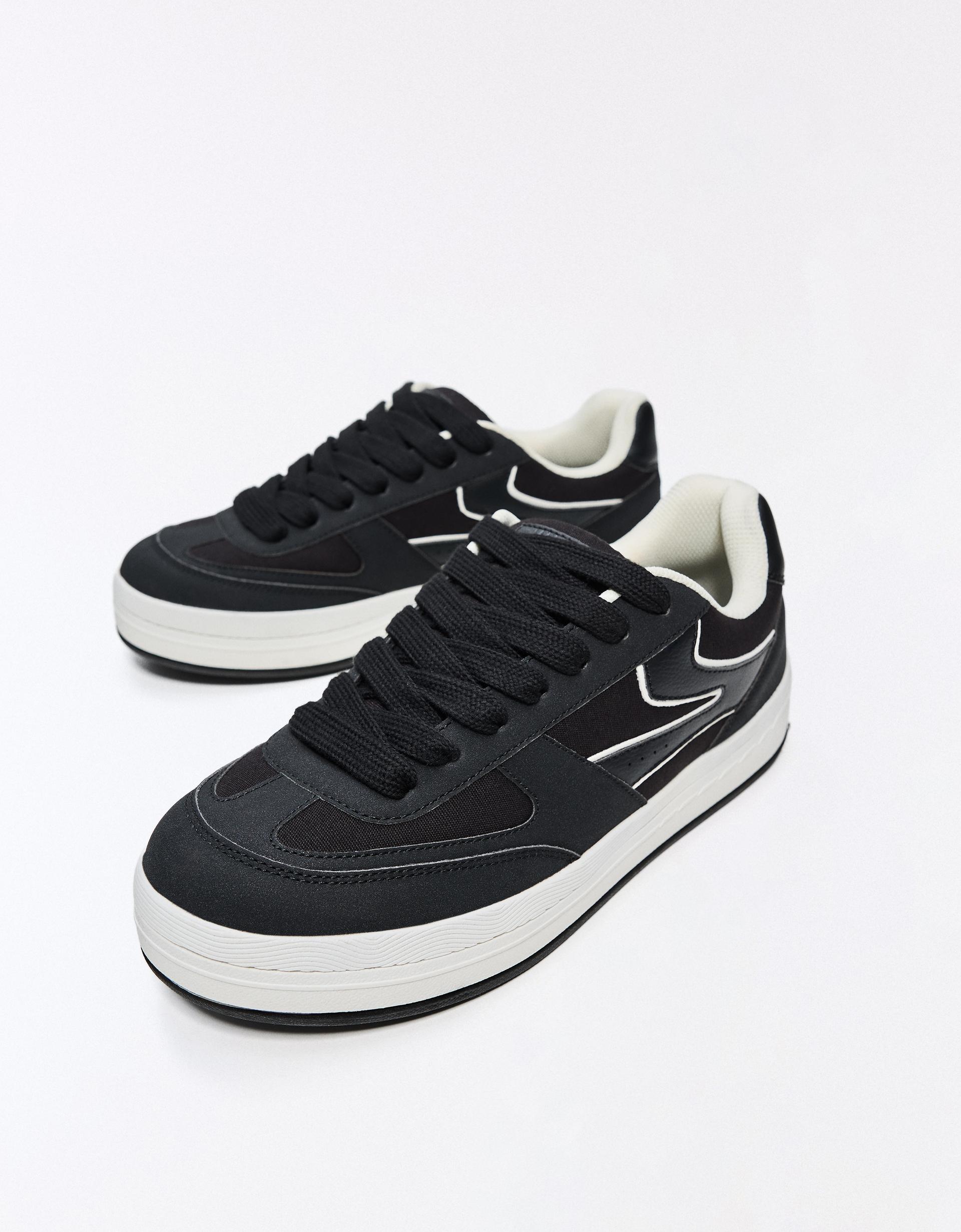 Bershka Chunky Street Trainers — BLACK