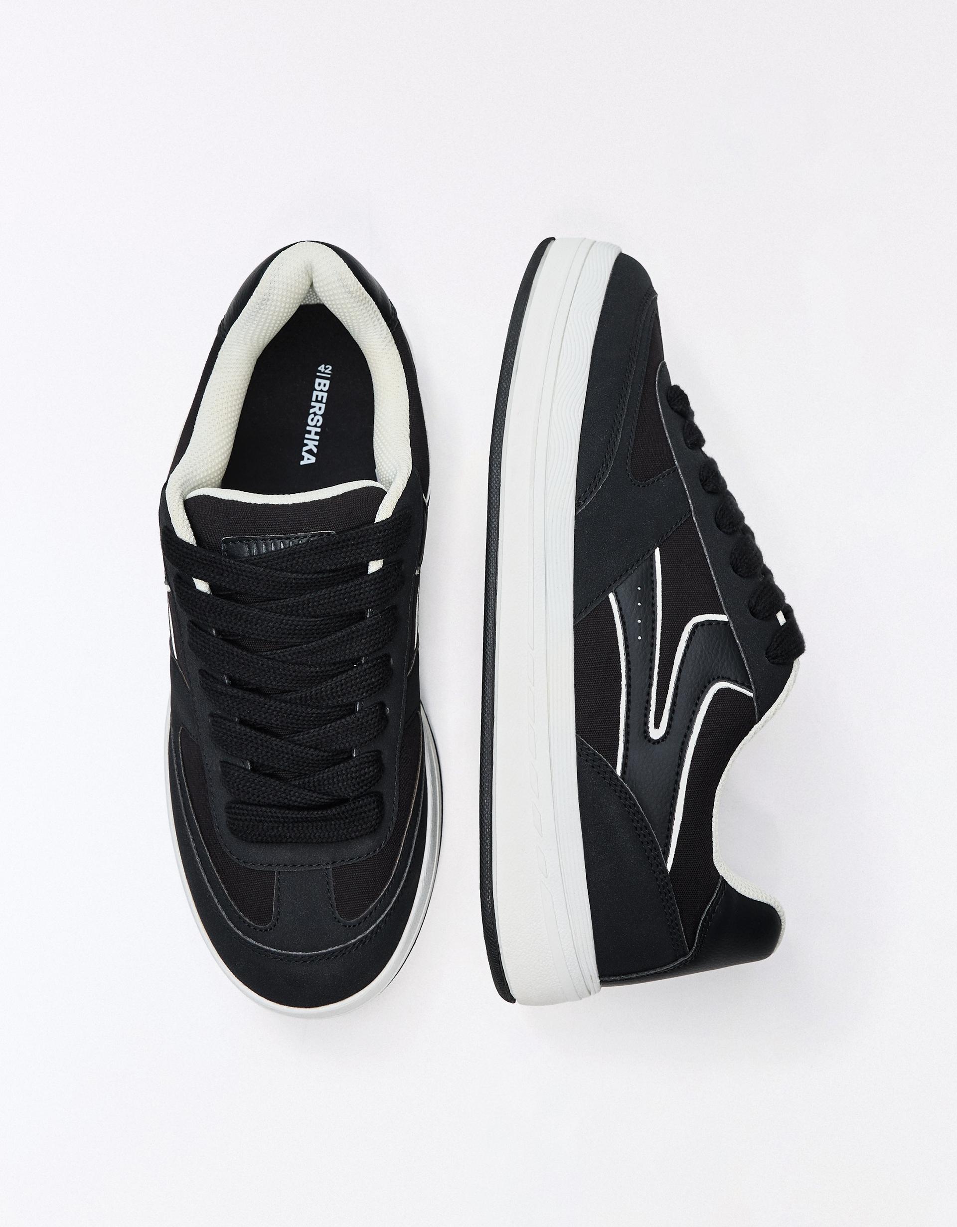Bershka Chunky Street Trainers — BLACK