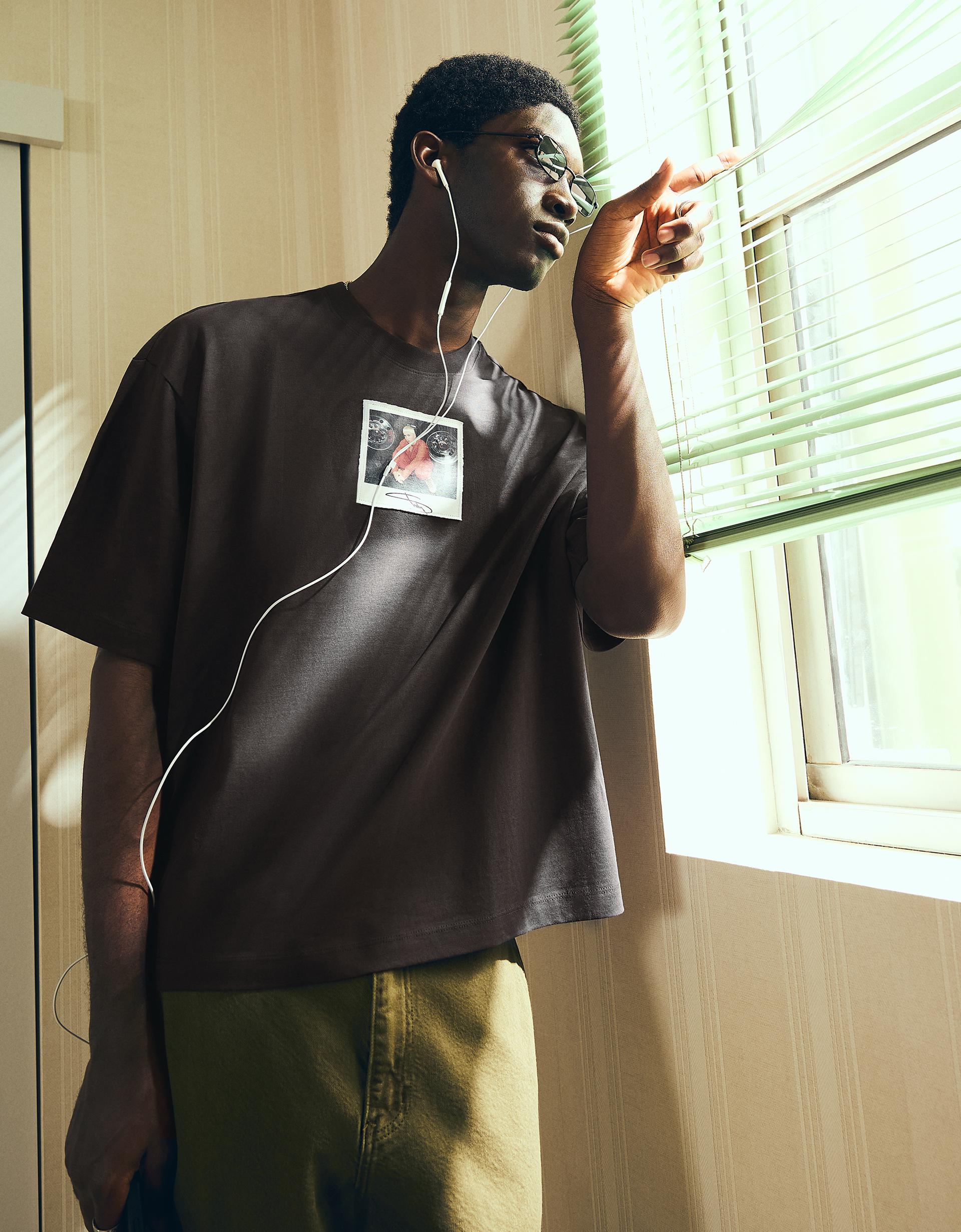 T-shirt coupe boxy manches court