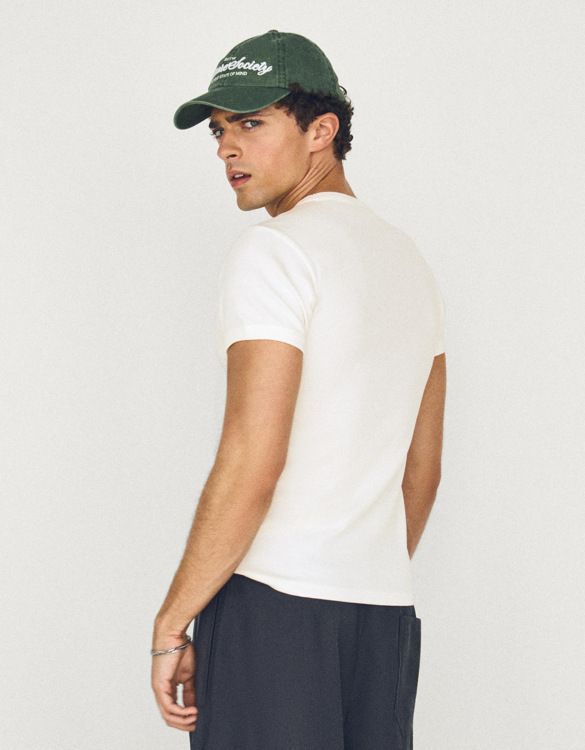 T-shirt côtelé slim fit