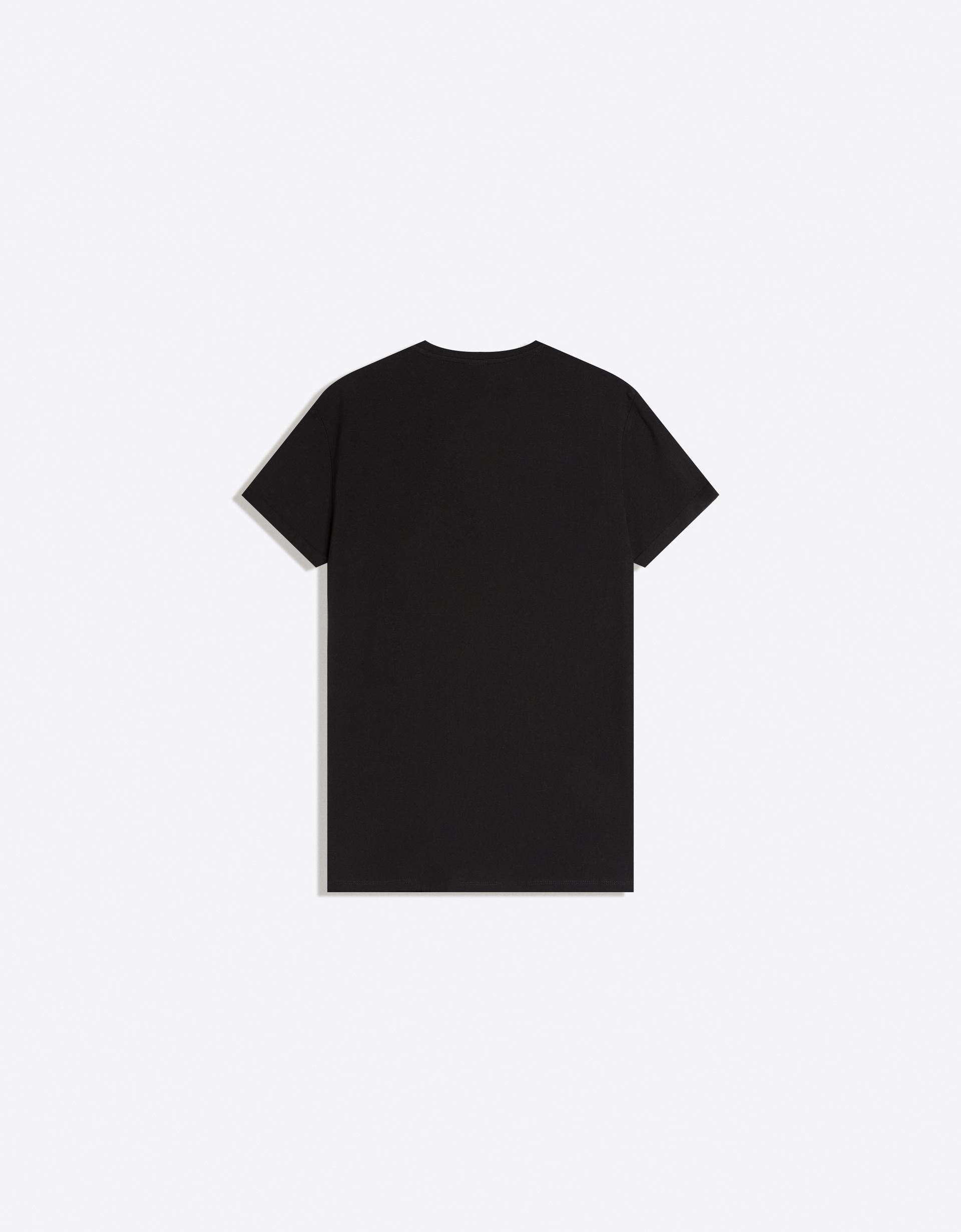 Bershka T-shirt manches courtes retroussées — Noir