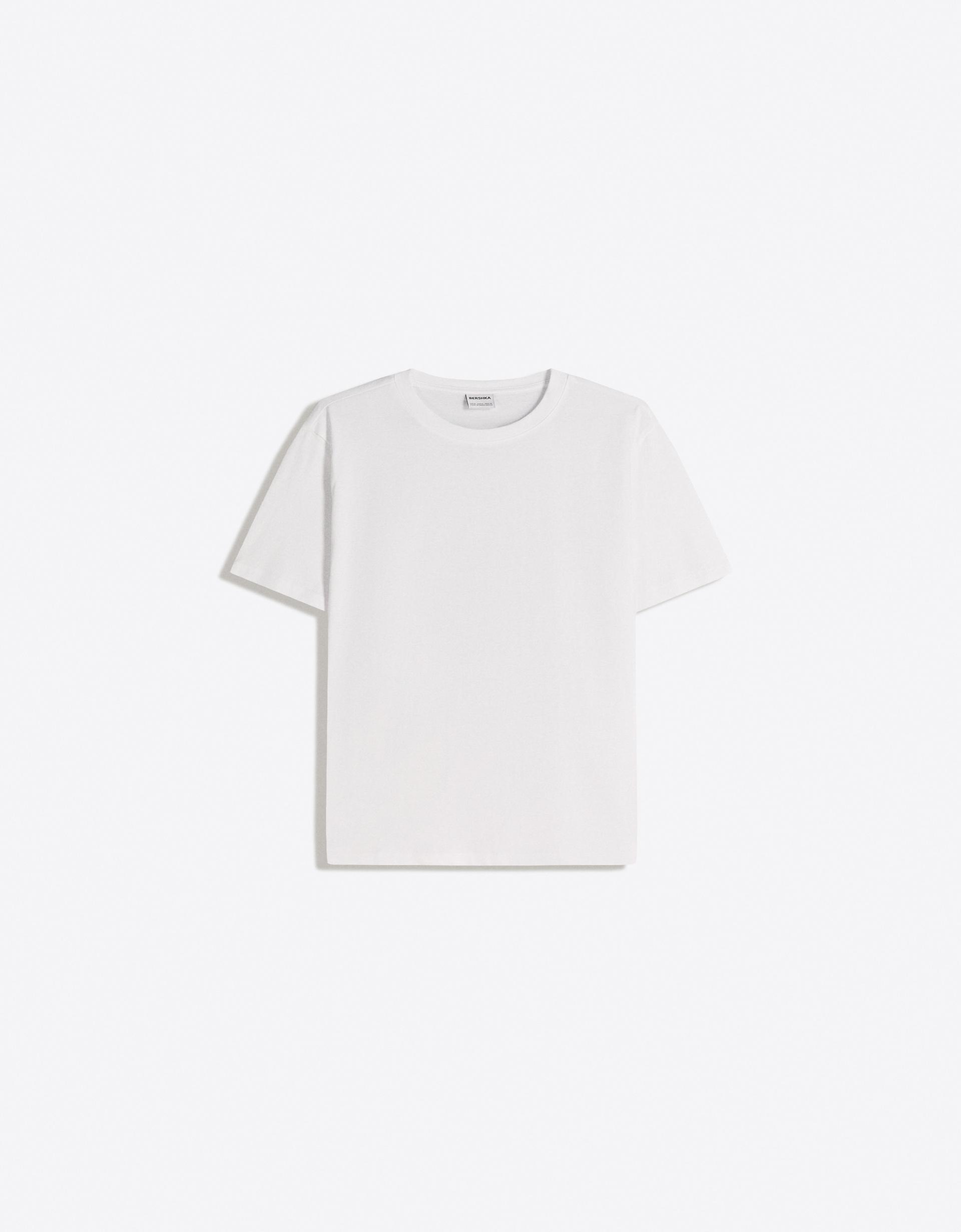 Bershka T-shirt regular fit — Blanc