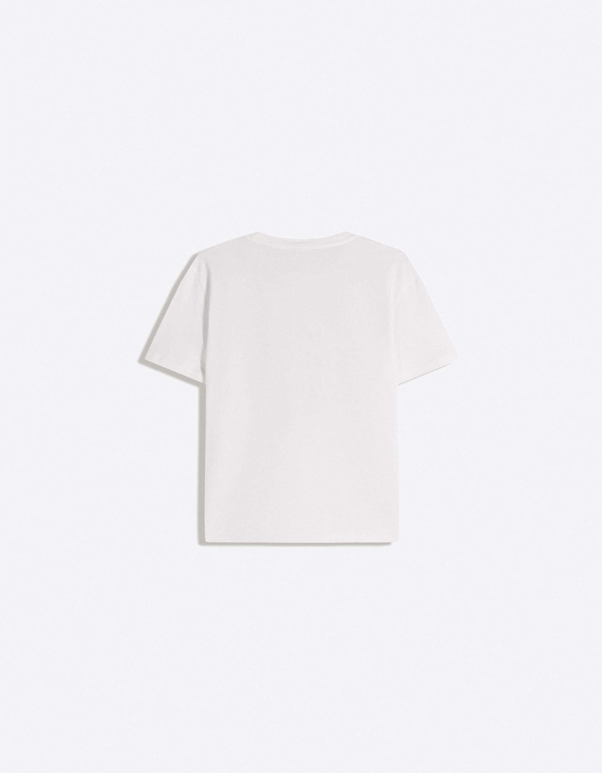 Bershka T-shirt regular fit — Blanc