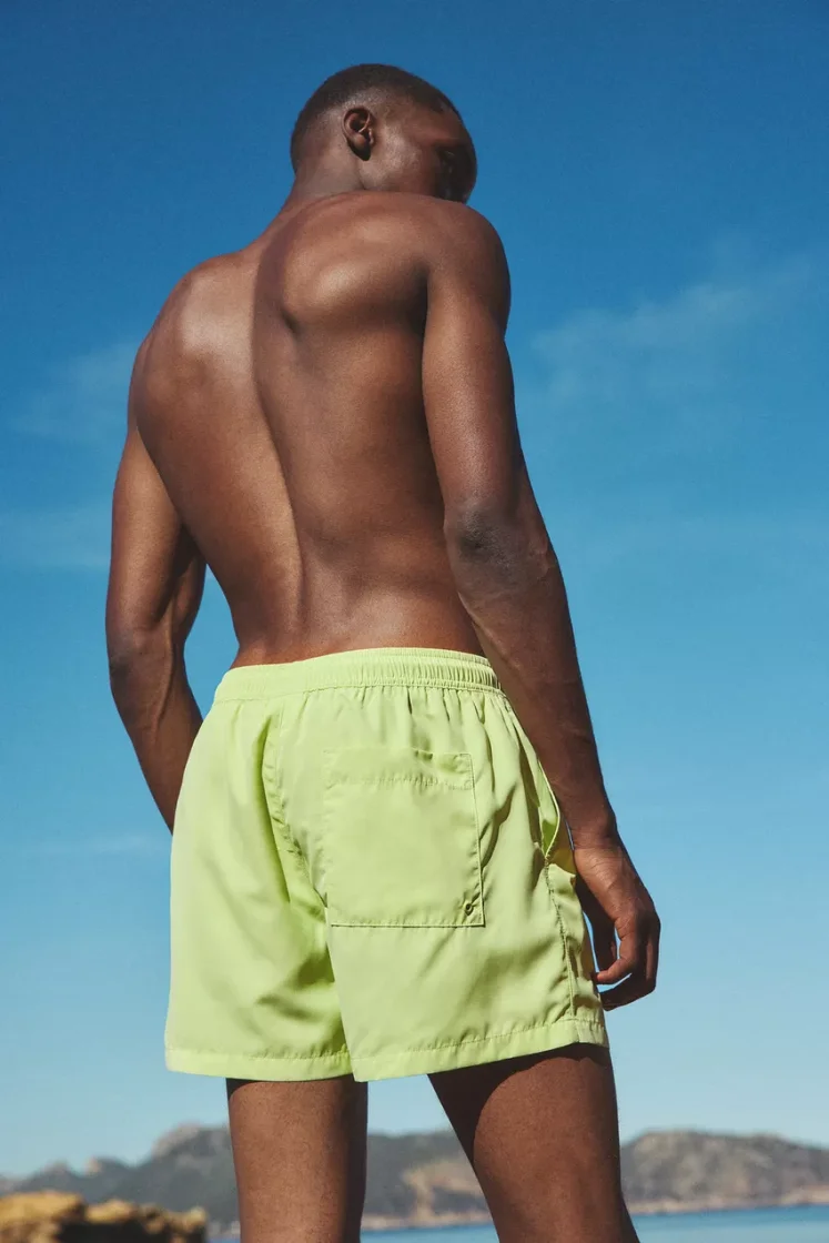 Pull&Bear Basic Swim Shorts — Lime