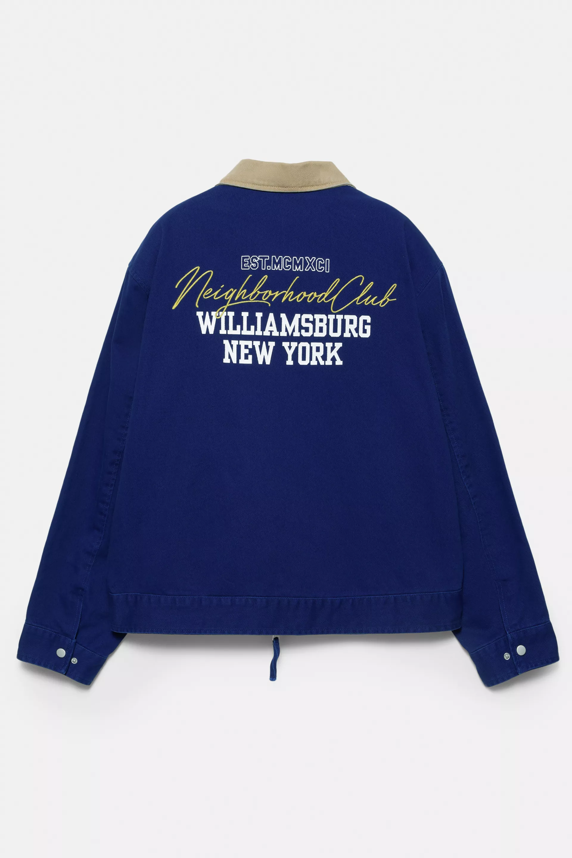 Jacket with combined collar and patches — Blue