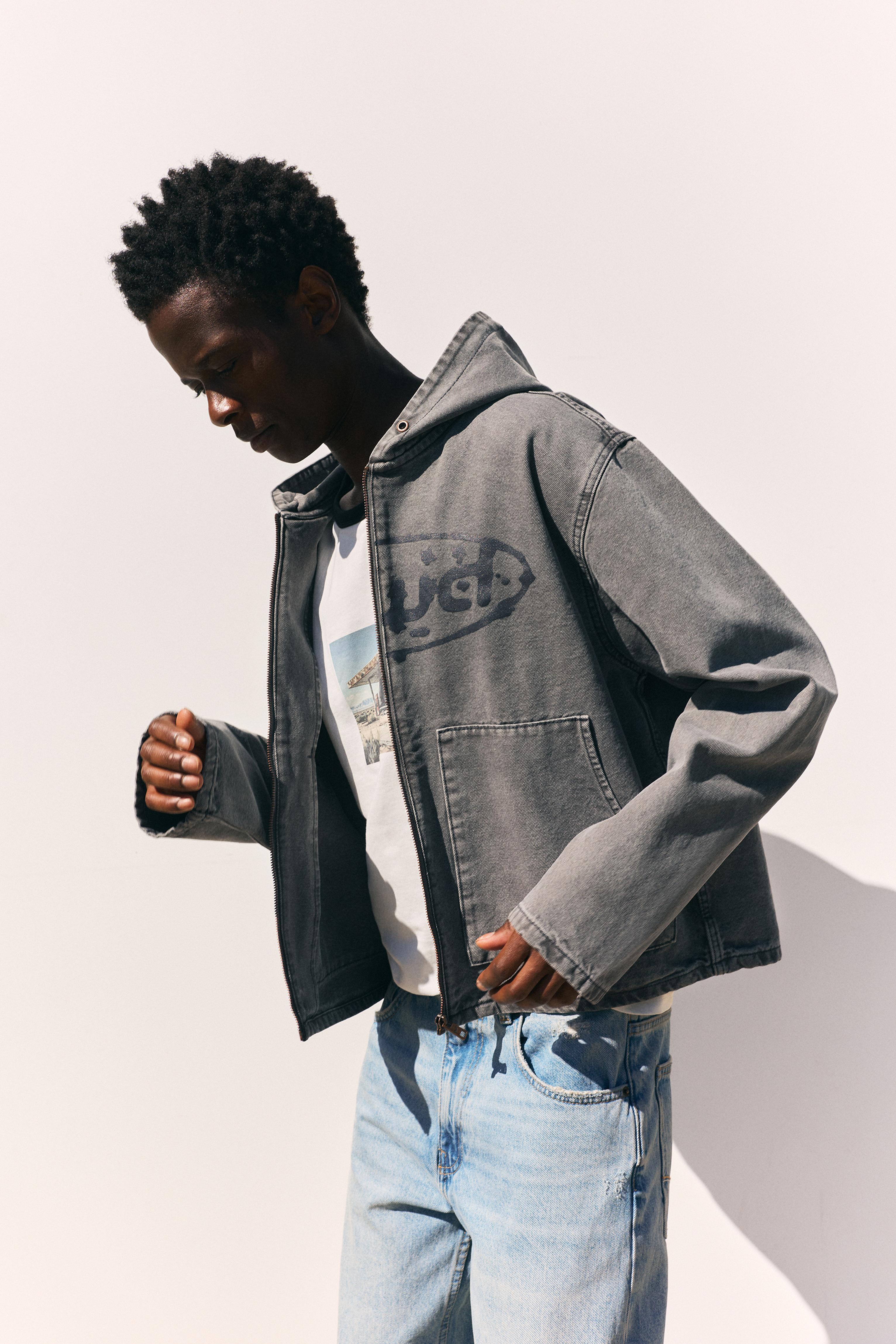 STWD Hooded Zip Jacket — Dark grey
