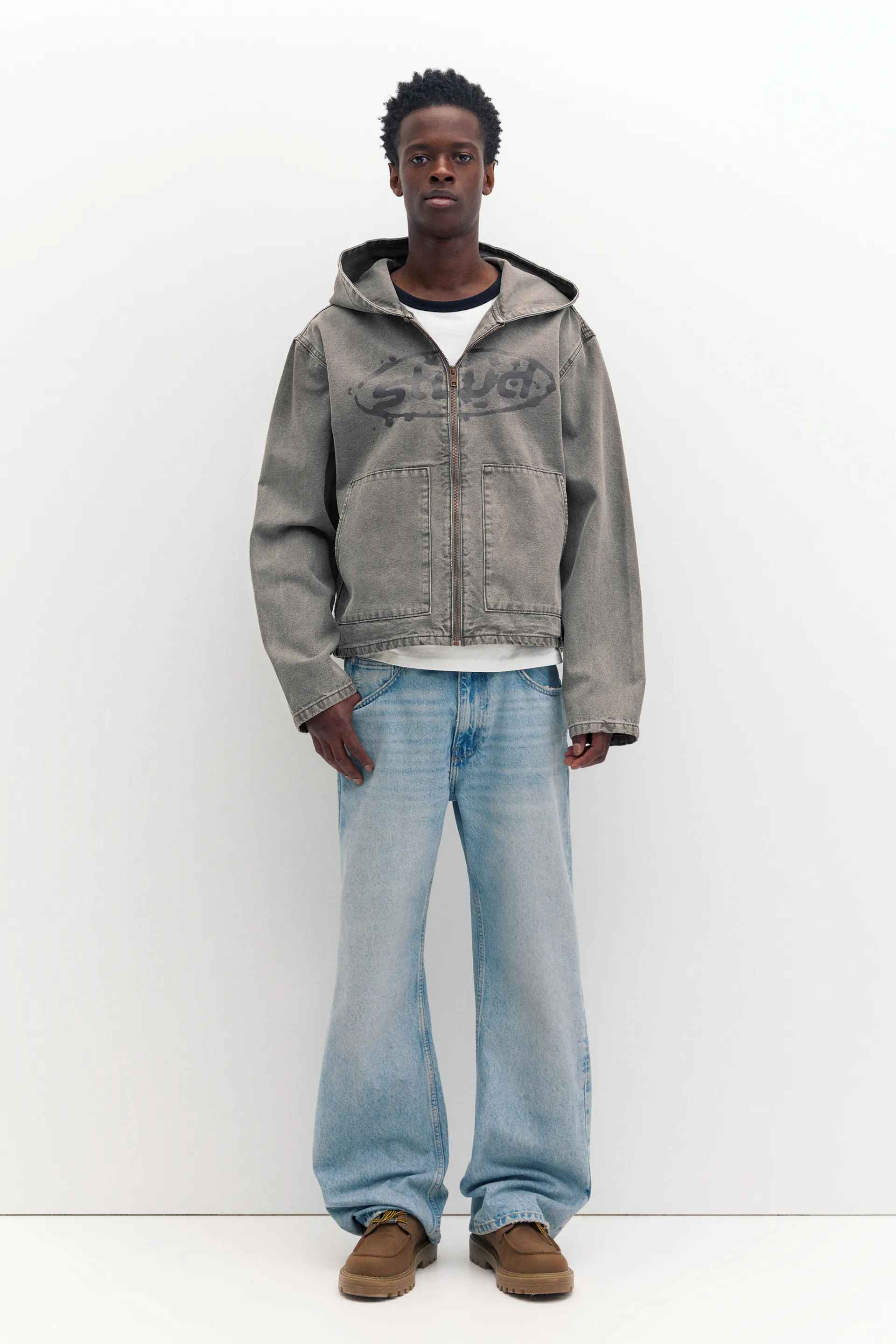 STWD Hooded Zip Jacket — Dark grey