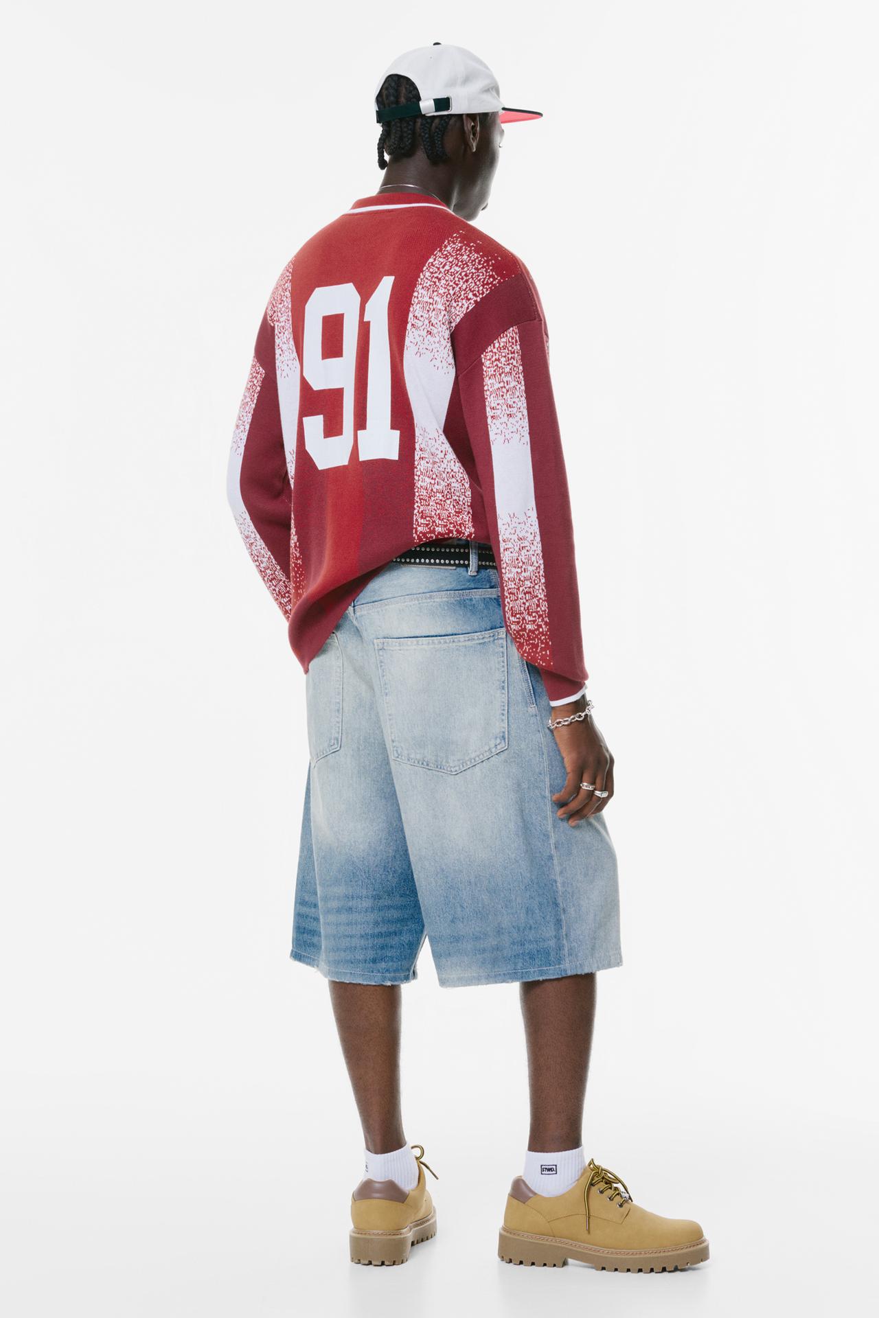 Pull&Bear Ribbed Knit Sweater — grey