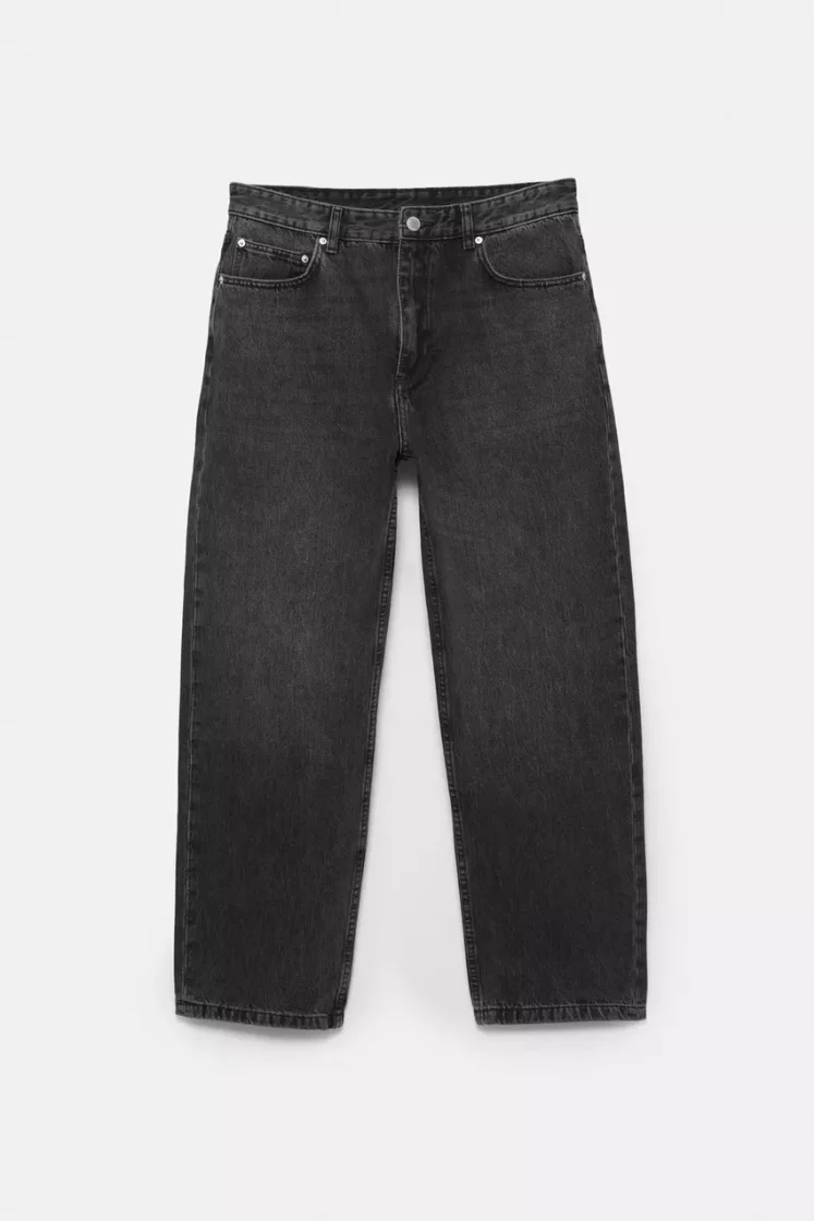 Pull&Bear Straight Jean 5-Pocket — Black