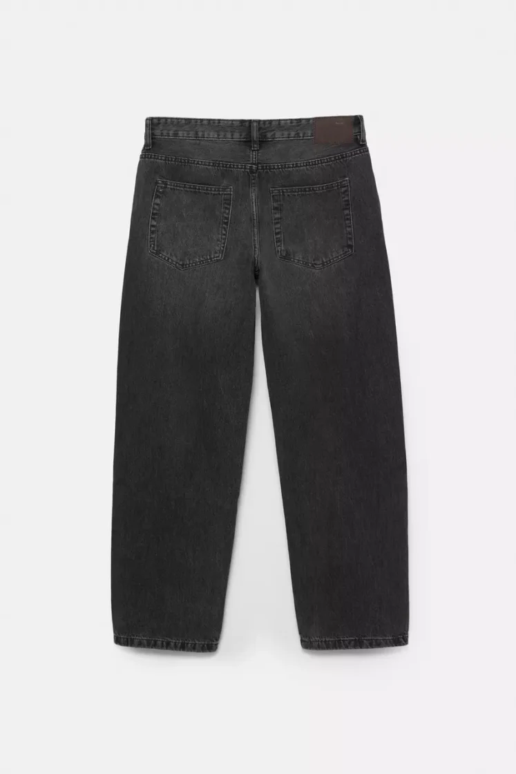 Pull&Bear Straight Jean 5-Pocket — Black