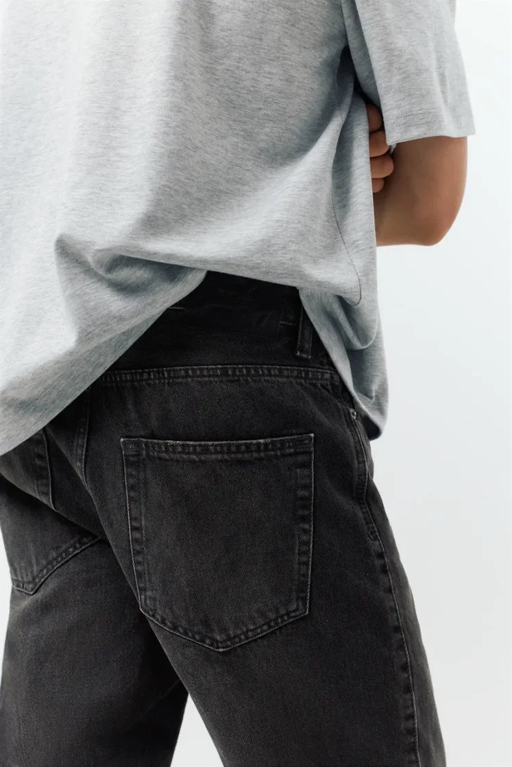 Pull&Bear Straight Jean 5-Pocket — Black