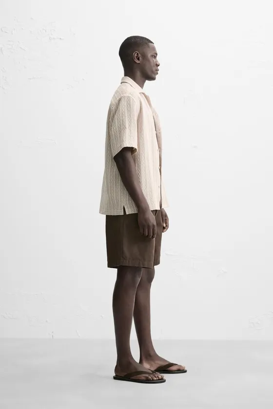 Zara Oversized Cotton Shirt — Cream