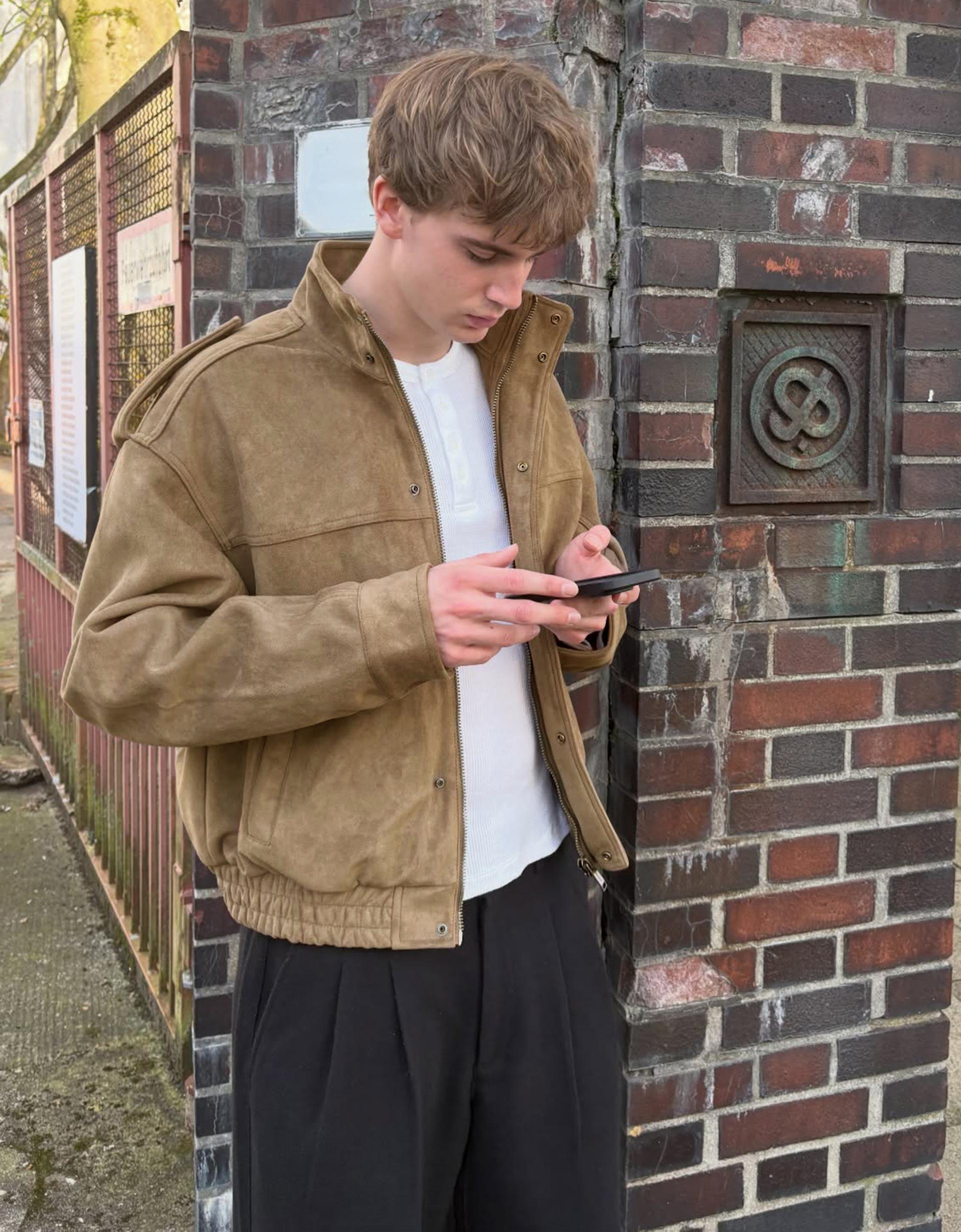 Faux suede jacket