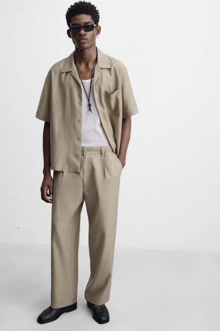 Zara Textured Overshirt — Kaki