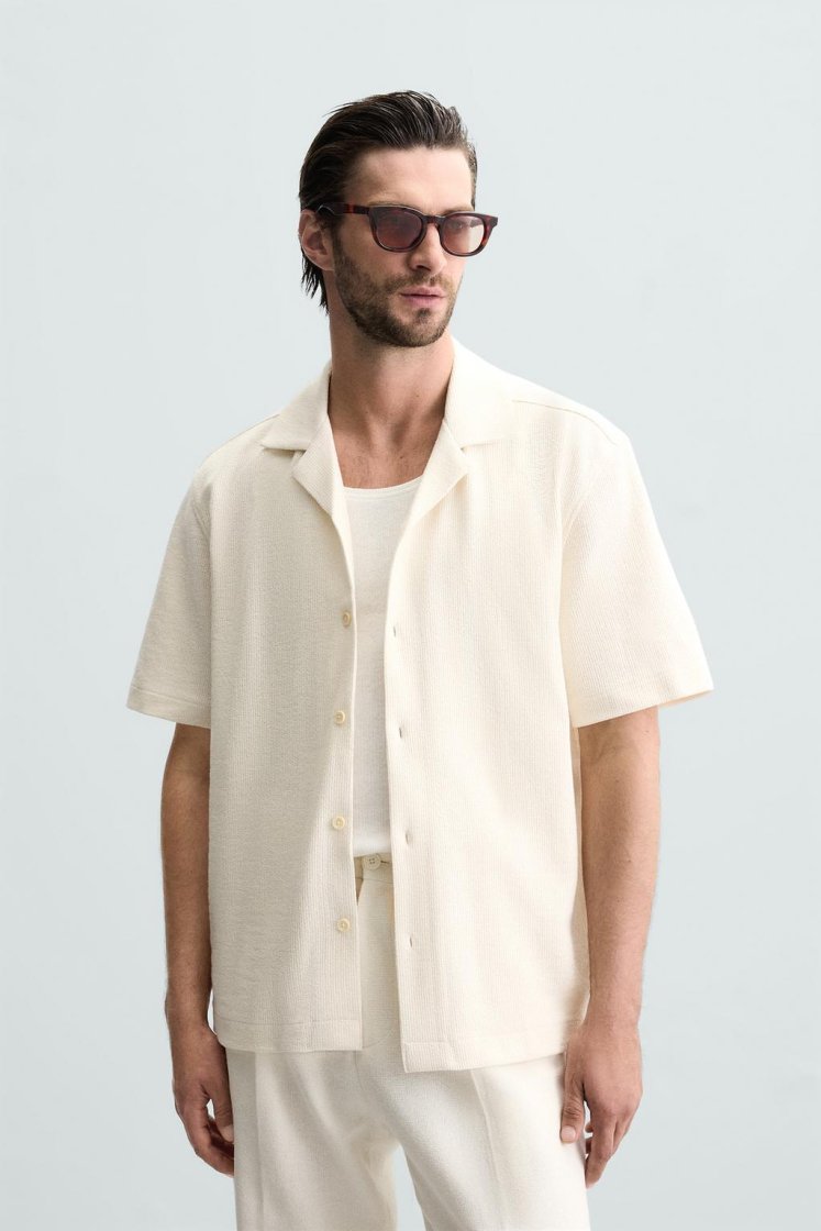 Zara Textured Shirt — White