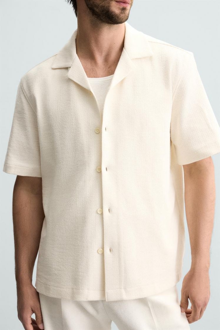 Zara Textured Shirt — White