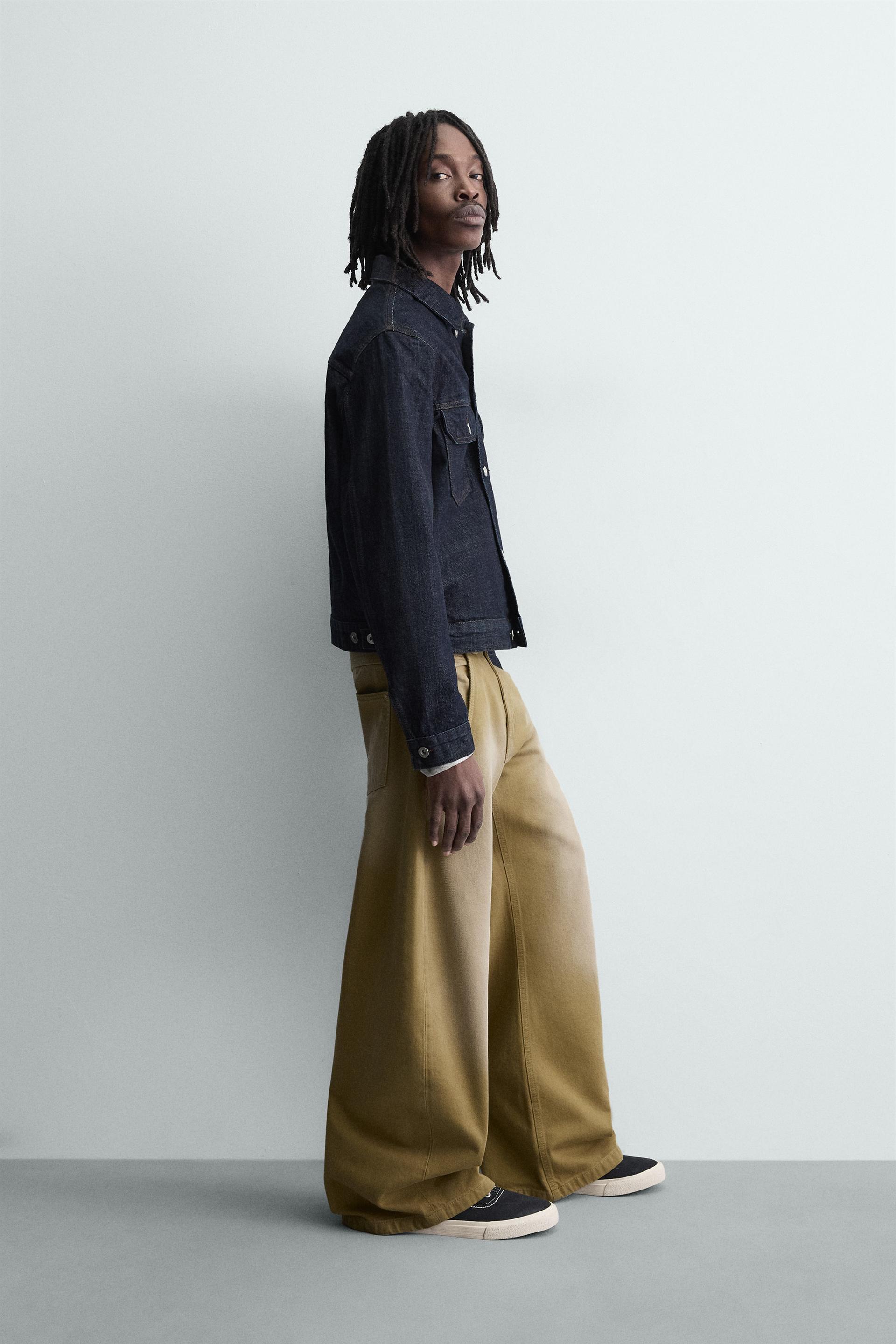 Zara JEAN BALLOON FIT DÉLAVÉ — Marron clair