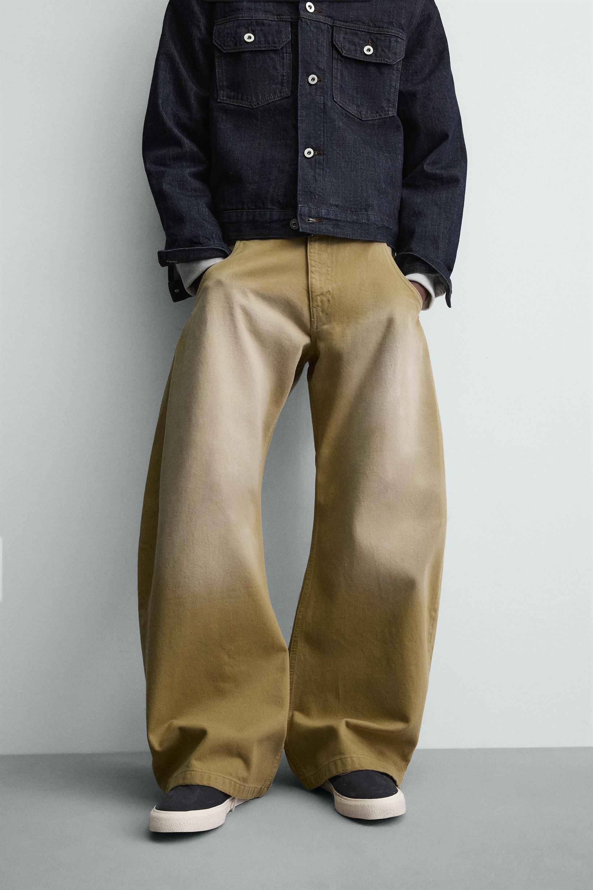 Zara JEAN BALLOON FIT DÉLAVÉ — Marron clair