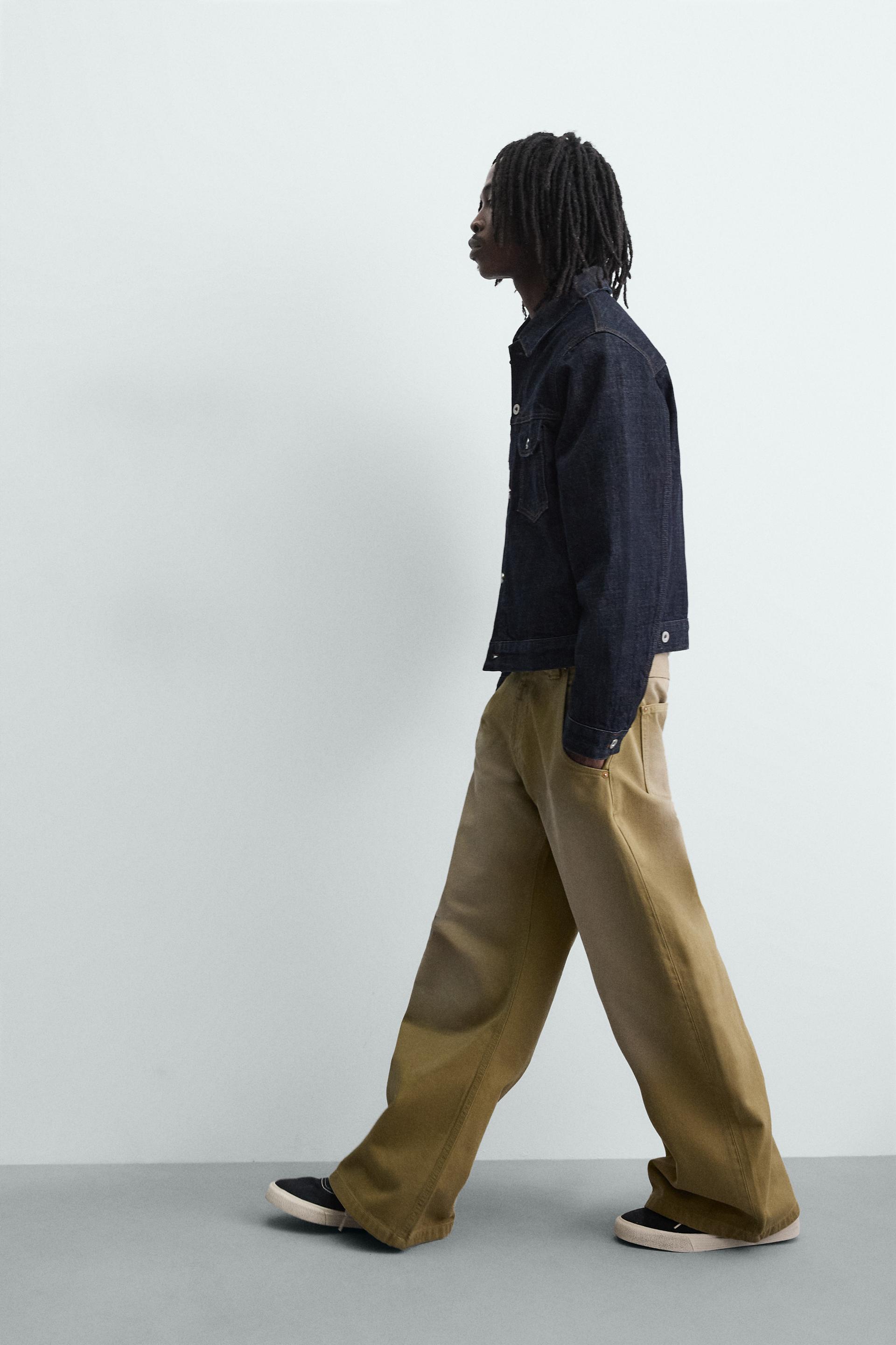 Zara JEAN BALLOON FIT DÉLAVÉ — Marron clair