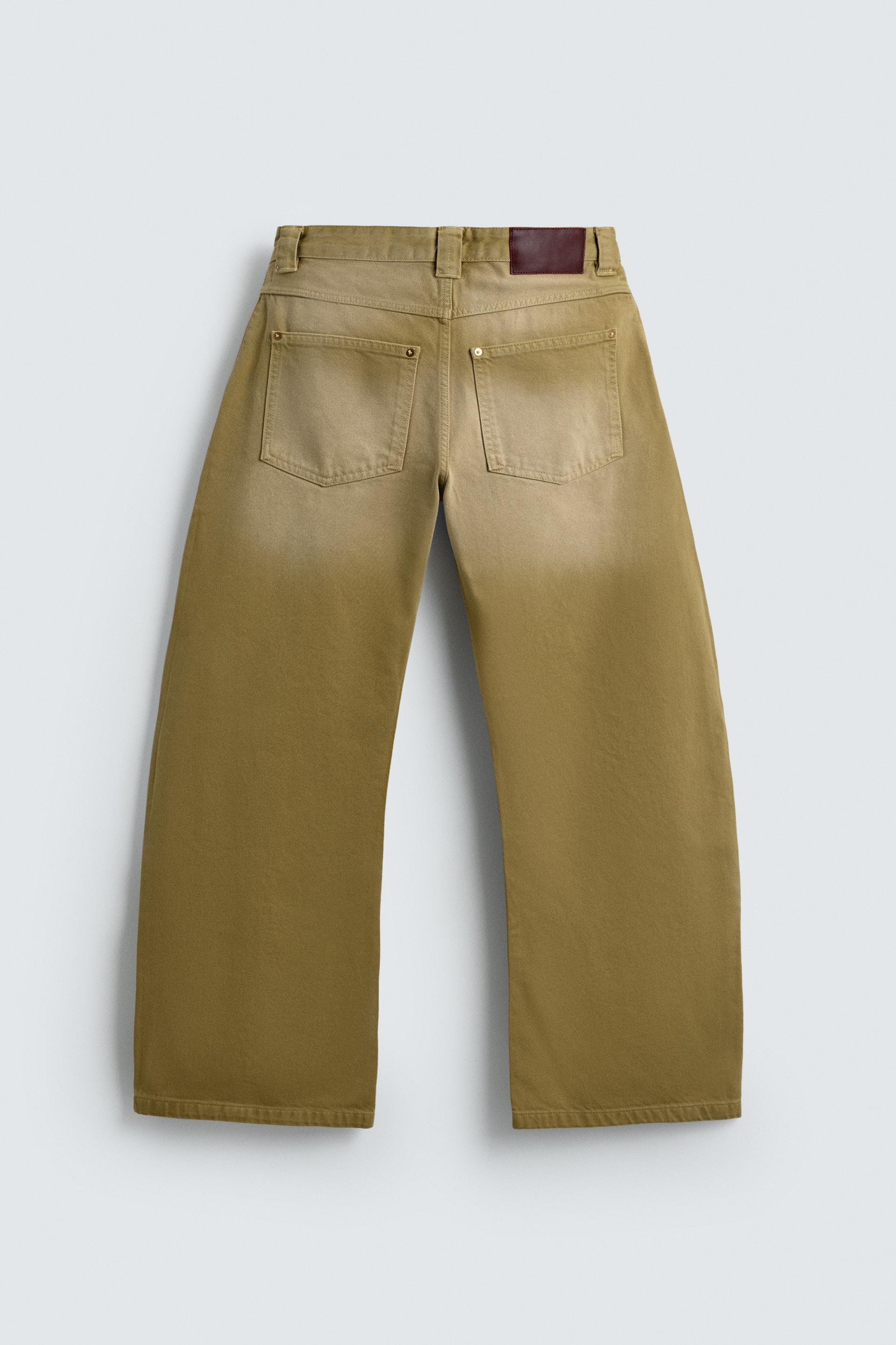 Zara JEAN BALLOON FIT DÉLAVÉ — Marron clair