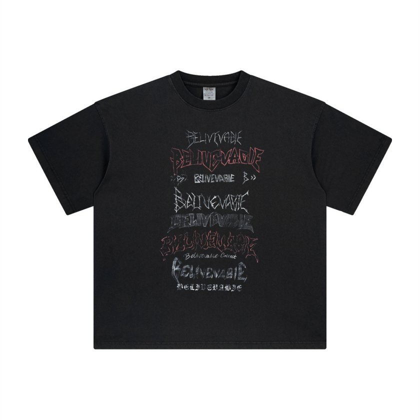 Pullshka Graphic Print T-Shirt — Black