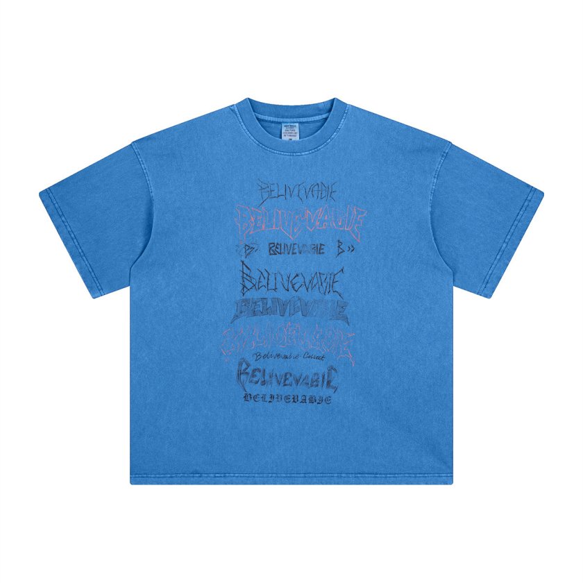 Pullshka Graphic Print T-Shirt — Blue