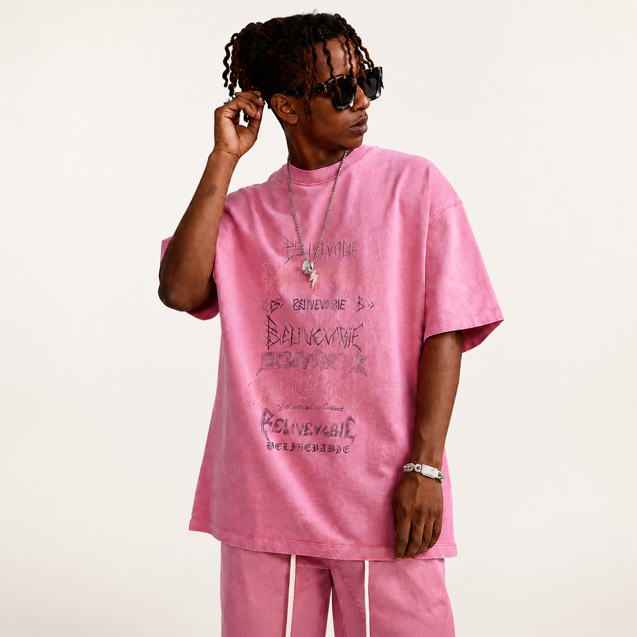 Pullshka Graphic Print T-Shirt — Pink