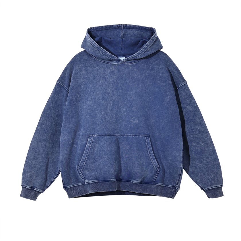 Pullshka Oversized Washed Hoodie — Blue